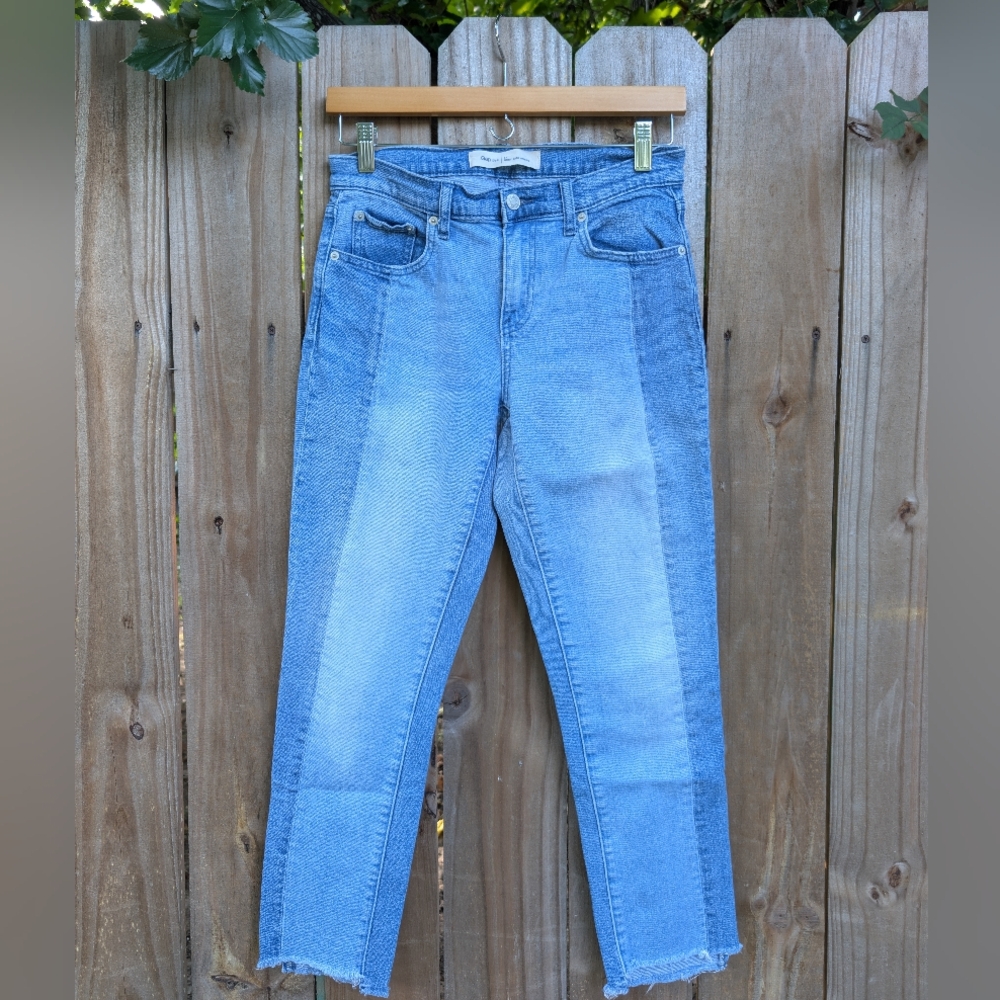 Gap Best Girlfriend Two Tone Cropped Denim Blue Jeans